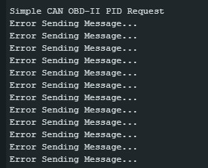 Serial output from Arduino showing CAN messages, potentially related to OBD2 and MCP2515 Arduino OBD2 project.