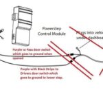 Wiring diagram for AMP Powersteps to avoid OBDII port connection, showing door trigger and power source connections.