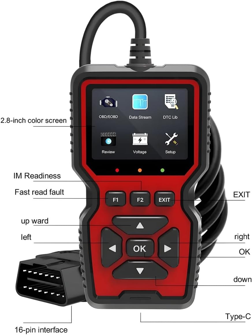 Car OBD2 Scanner, V519 Auto Code Reader, Car Diagnostic Scan Tool Vehicle Check Engine Light Analyzer, Professional OBDII Mechanic Diagnostic Code Reader Tool for Check Engine Light