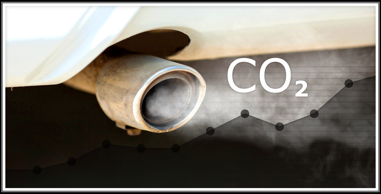 Visual representation of CO2 emissions, relevant to OBD2 Mode 6 and emission testing