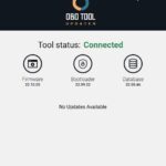 OBD2 Scanner Update Interface Showing 'No Updates Available' Message