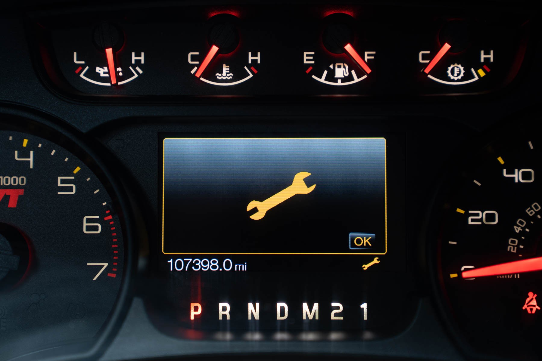 OBD2 scanner screen display