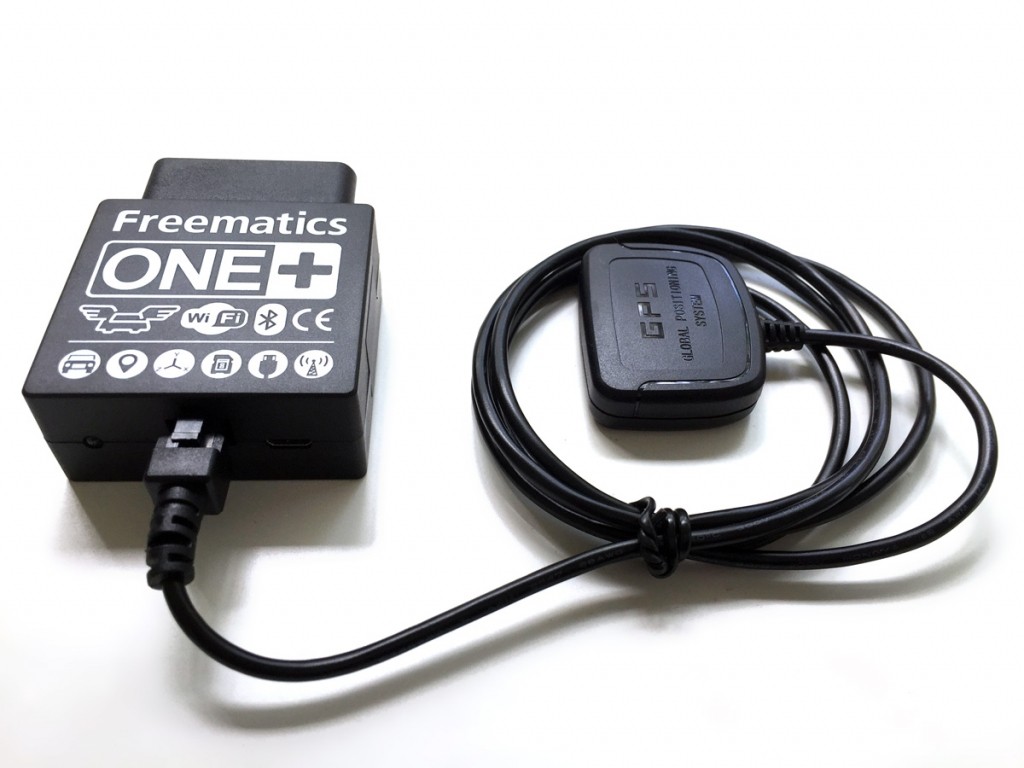 Freematics ONE+ Model A with external GNSS receiver for optimal signal