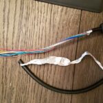 Stripped sheath and shielding of OBD2 cable