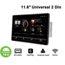 Joying 11.6 Inch Aftermarket Head Unit for Ford Transit with Android Auto and CarPlay, ensuring FordPass OBD2 compatibility