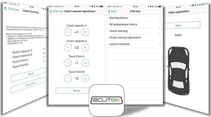 ECU Connect app special tools for Nissan GT-R, an obd2 tuner app providing ECM reset, idle learning, and clutch auto-learning functionalities.